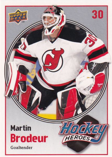 insert karta MARTIN BRODEUR 09-10 UD Ser. 1 Hockey Heroes číslo HH10